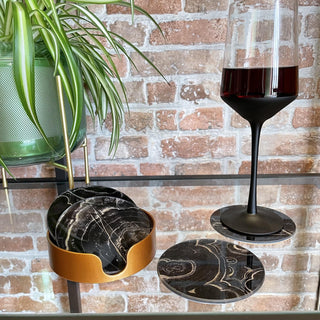 Black & Gold Marble Effect Coasters