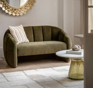 Moss Green Textured 2 Seater Sofa