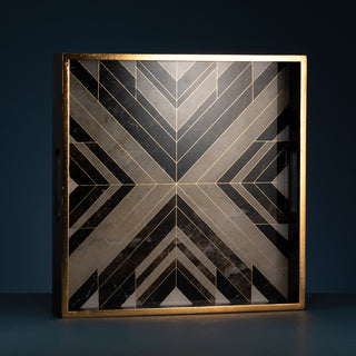 Black & White Art Deco Style Tray