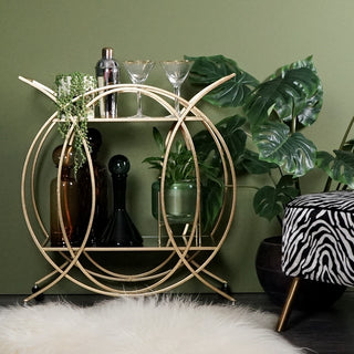 Glorious Gold Circles Drinks Trolley
