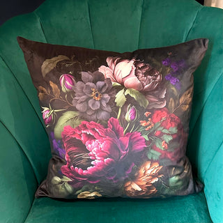 Paul Moneypenny Blooming Bouquet Floral Velvet Cushion