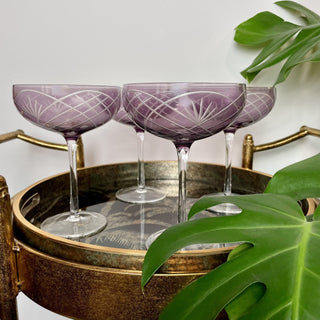 Soft Plum Champagne Glasses Set of 4