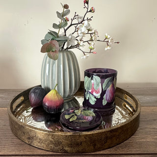 Wild Fig and Saffron Scented Candle in Glass Holder