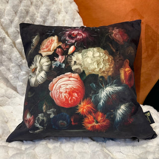 Paul Moneypenny Burnt Orange Florals Velvet Cushion