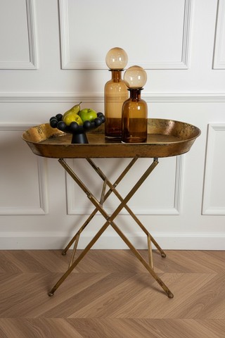 Distressed Gold Tray Table