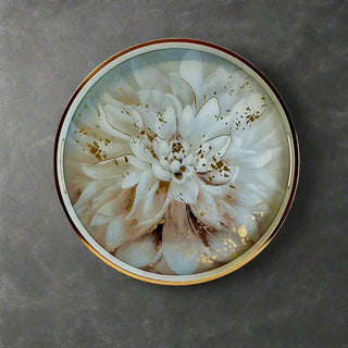 White & Gold Floral Tray