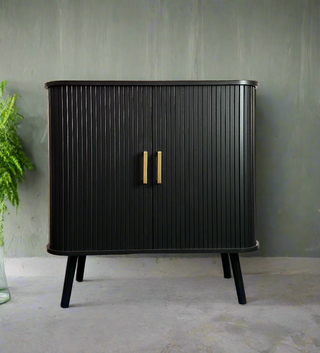 Black Sliding Doors Cabinet