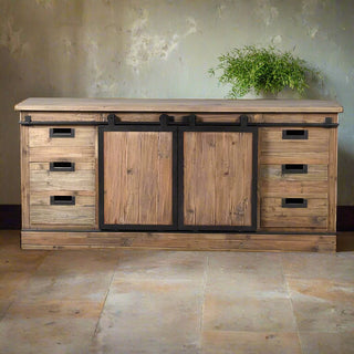 Wooden Sideboard with Sliding Doors