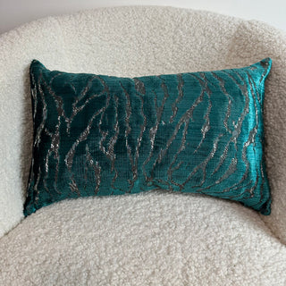 Teal and Silver Shimmer Cushion