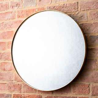 Gold Round Rim Mirror Large