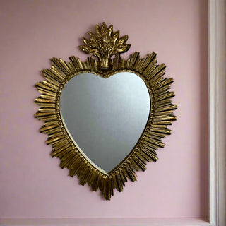 Gold Sacred Heart Mirror - Large