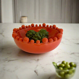 Orange Ceramic Bobble Edge Bowl