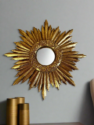 Small Gold Frame Mirror - Starburst