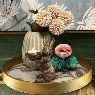 Bronze Rabbit Candle Holder