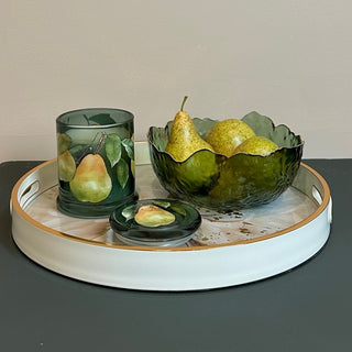 Pear Tree and Bay Leaf Scented Candle in Glass Holder