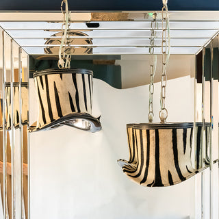 Zebra Print Top Hat Pendant Light