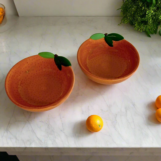 Ceramic Orange Storage Dish -Set of 2