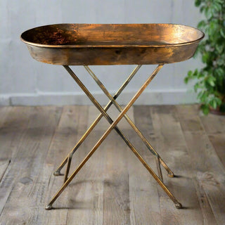 Distressed Gold Tray Table