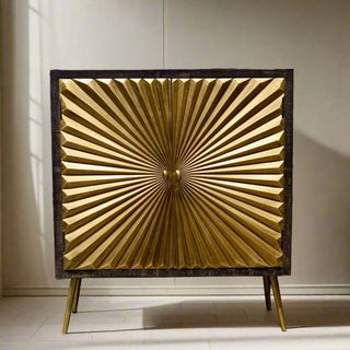 Cabinet with Glorious Gold Sunburst