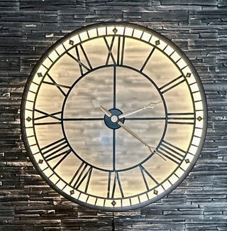 Lit Metal Wall Clock