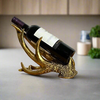 Gold Antler Wine Bottle Holder