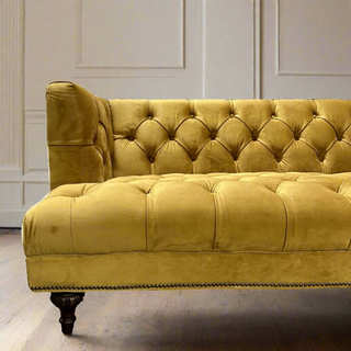 Gold Velvet Studded Sofa