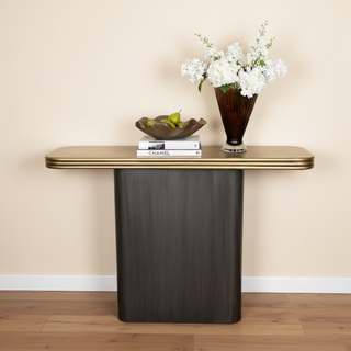 Brown and Gold Console Table
