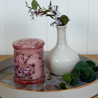 Cherry Blossom and Sakura Candle in Glass Lidded Jar
