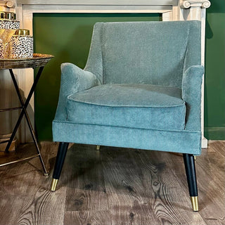 Blue Velvet Cord Chair