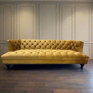 Gold Velvet Studded Sofa