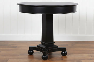 Black Wooden Round Pedestal Table