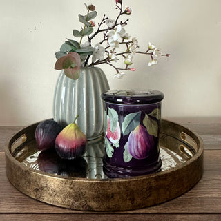 Wild Fig and Saffron Scented Candle in Glass Holder