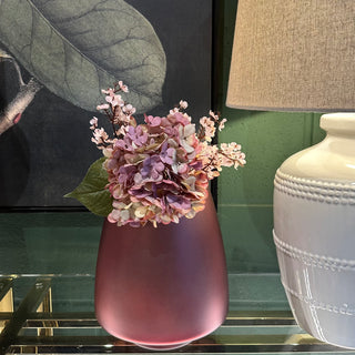 Plum Satin Finish Glass Vase