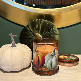 Pumpkin and Ginger Scented Candle in Lidded Glass Holder