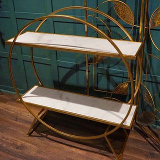 Gold and Marble Shelving Console