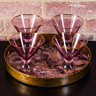 Plum & Gold Marble Effect Tray