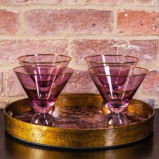 Plum and Gold Marble Effect Tray